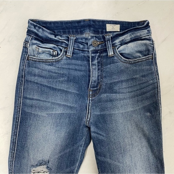 Bridge By Gly Curvy High Rise Distressed Raw Hem Ankle Skinny Jeans Size 24 - Picture 3 of 7
